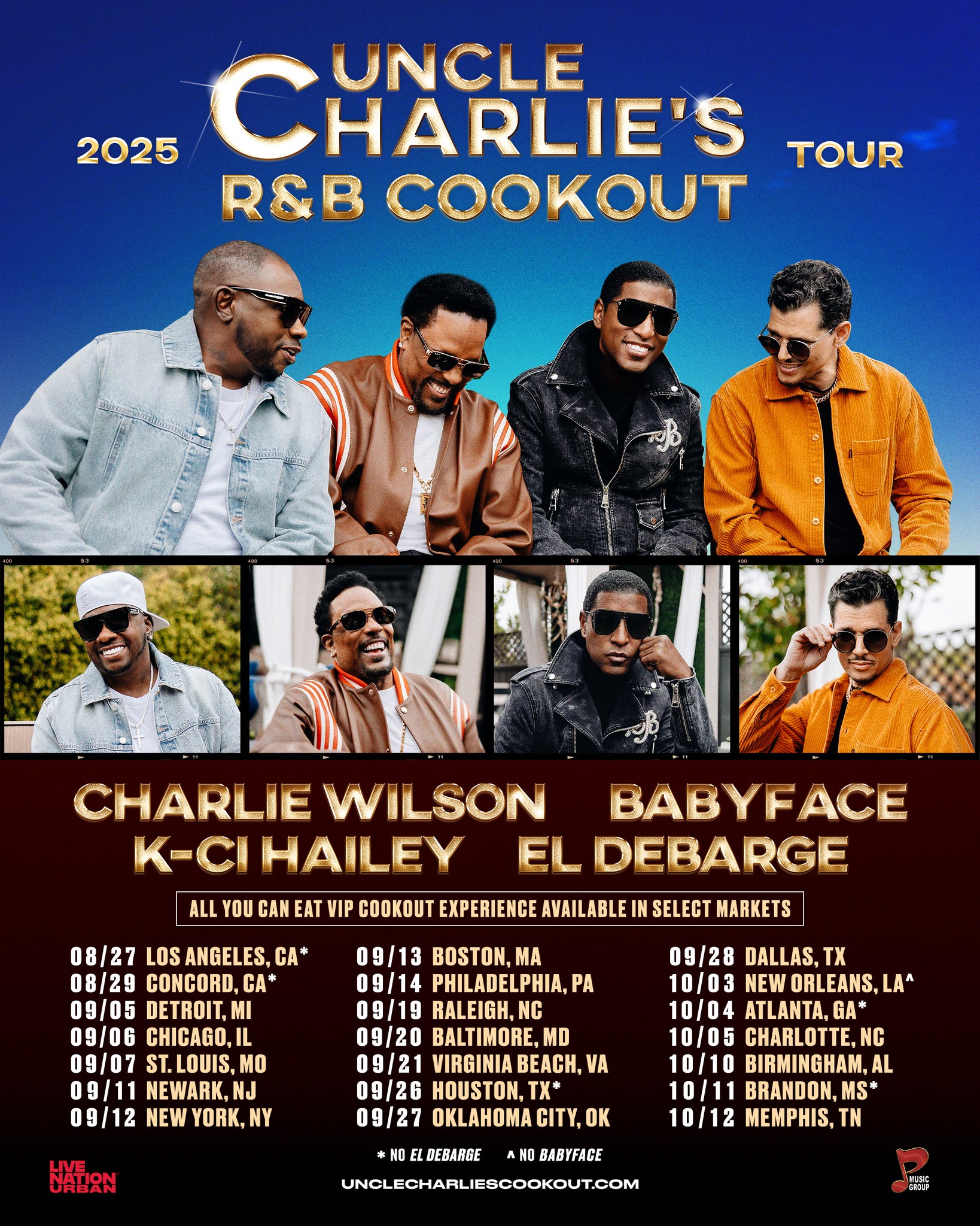 Charlie Wilson Uncle Charlie's R&B Cookout Tour Poster 2025